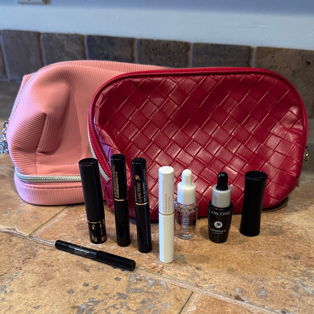 New Lancome 10 pc makeup mascara liner lipstick bags lot!